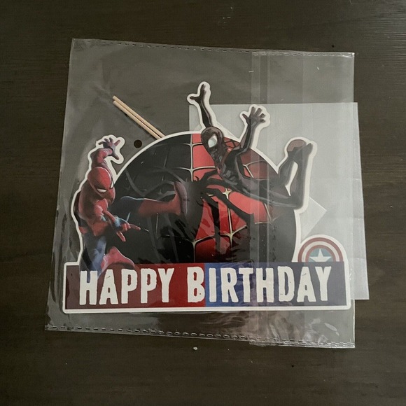 Spider Man Happy Birthday Banner Balloons Cake Toppers Party Decorations - Picture 5 of 6